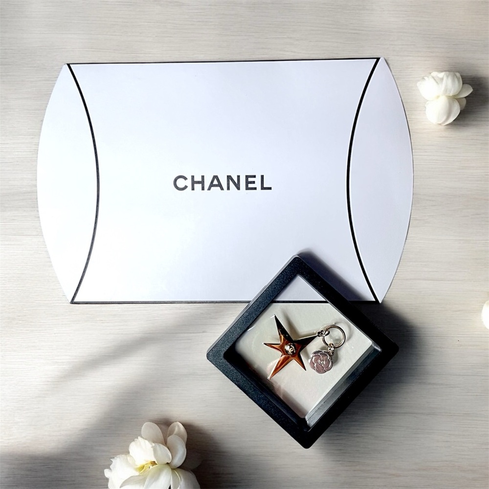Chanel Gold Star and Silver Camellia Charm With Box - Picture 4 of 5